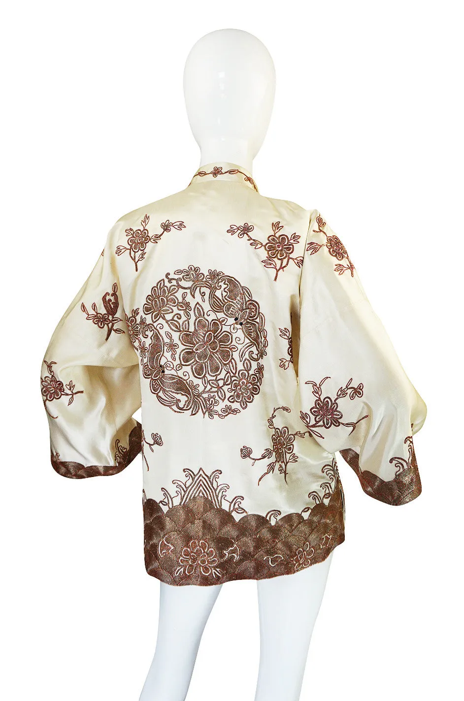 1930s Silk & Emroidered Metal Thread Asian Jacket