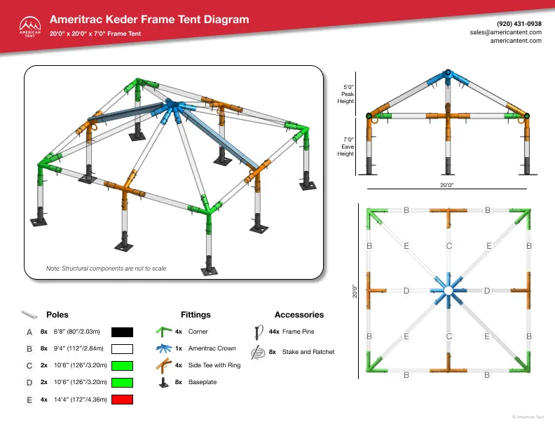20x20 Ameritrac Keder Tent