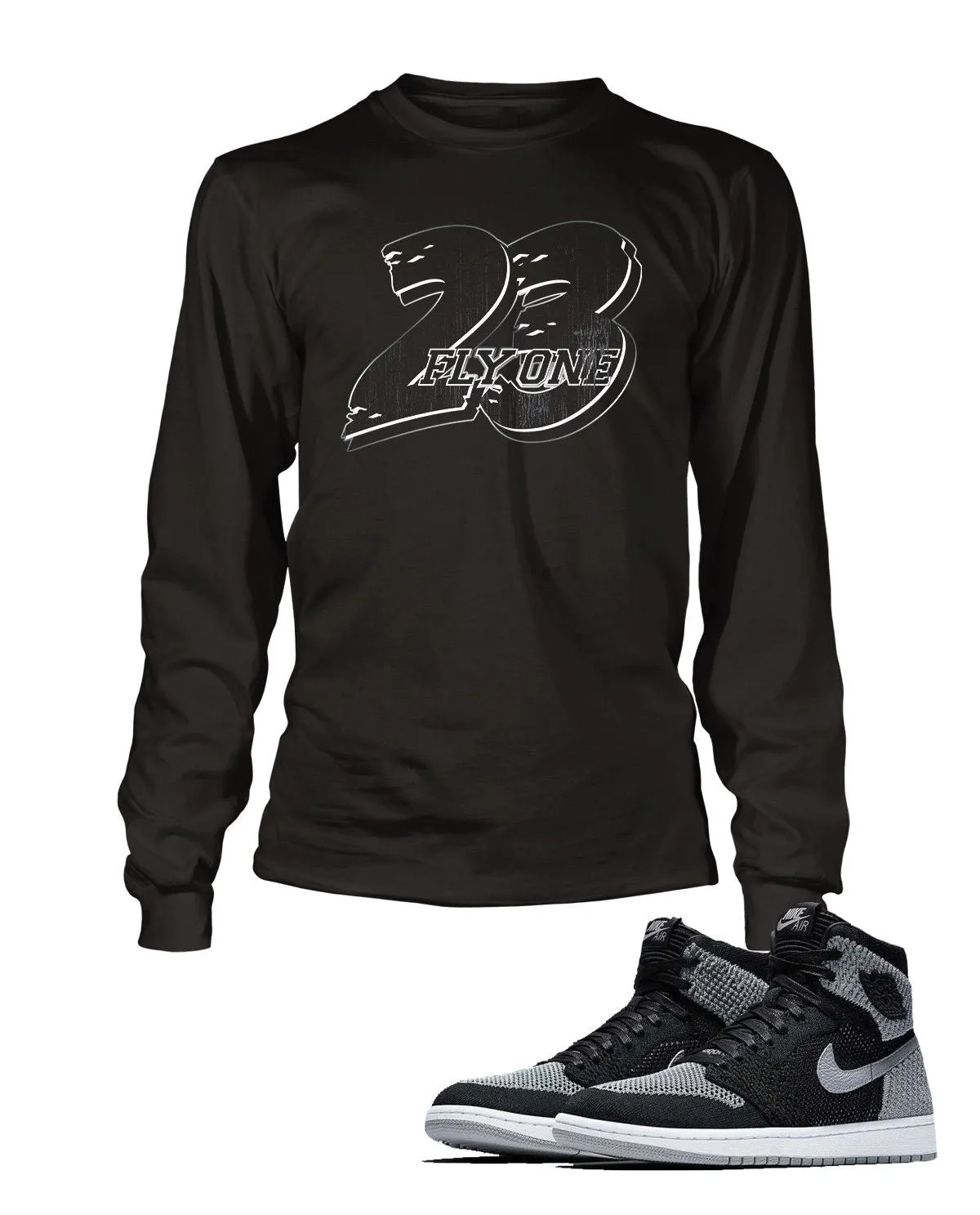 23, Fly One Graphic T Shirt to Match Retro Air Jordan 1 High Shoe