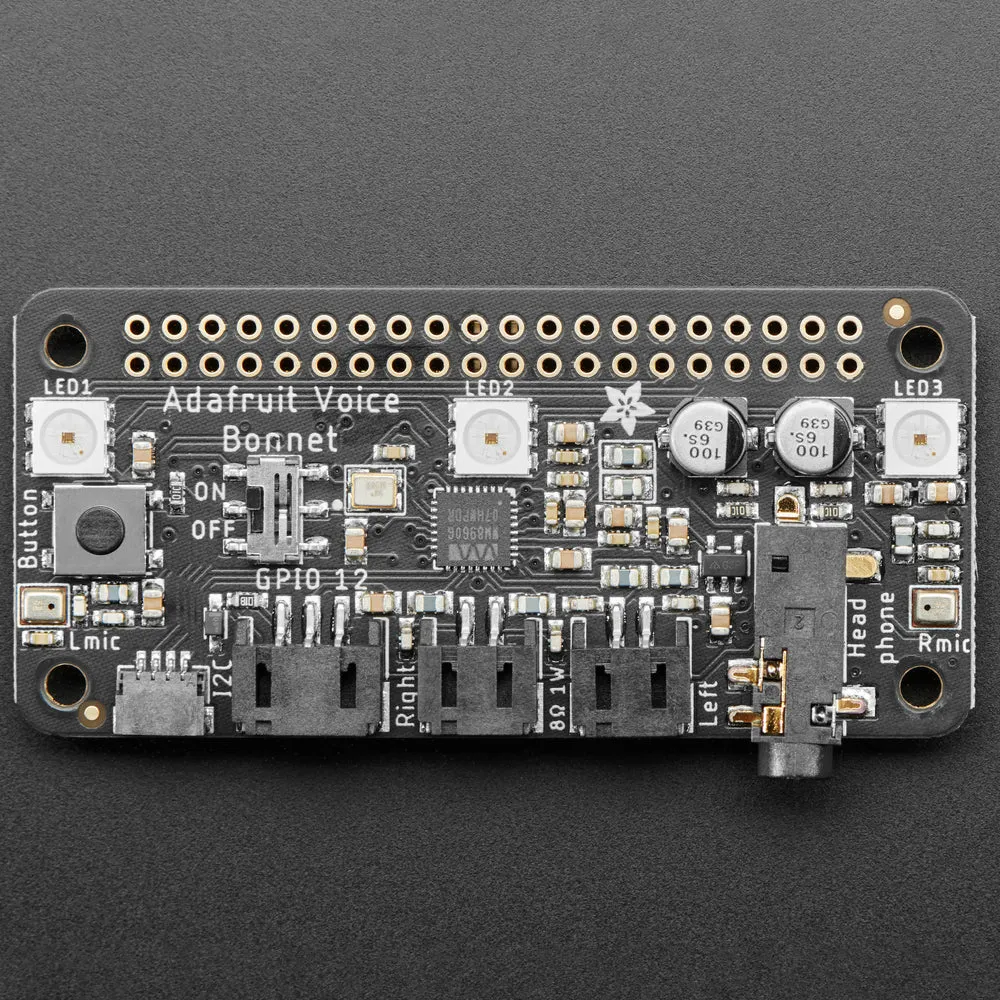 Adafruit Voice Bonnet for Raspberry Pi - Two Speakers   Two Mics