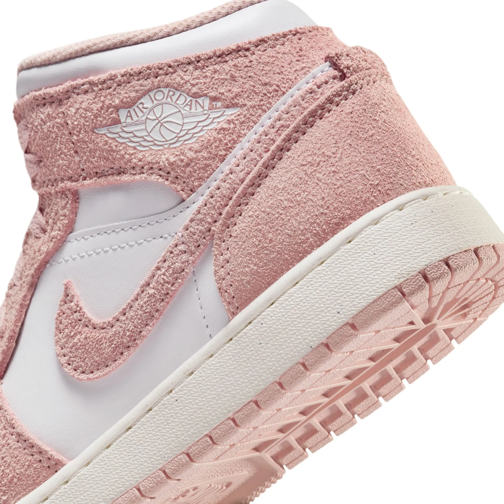 Air Jordan 1 Mid SE (GS) (White/Legend Pink Sail)