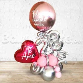 Any 2 Number with Custom Text ORBZ  Balloon Table Top Midi Arrangement PRE-ORDER 1DAY In Advance