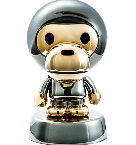 Baby Milo Metal Chrome Sculpture by Bape- A Bathing Ape