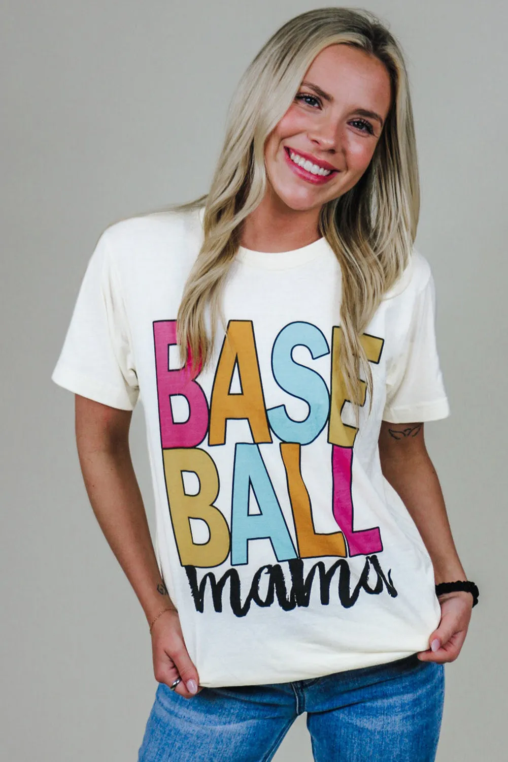 Baseball Mama Multi Color Graphic Tee