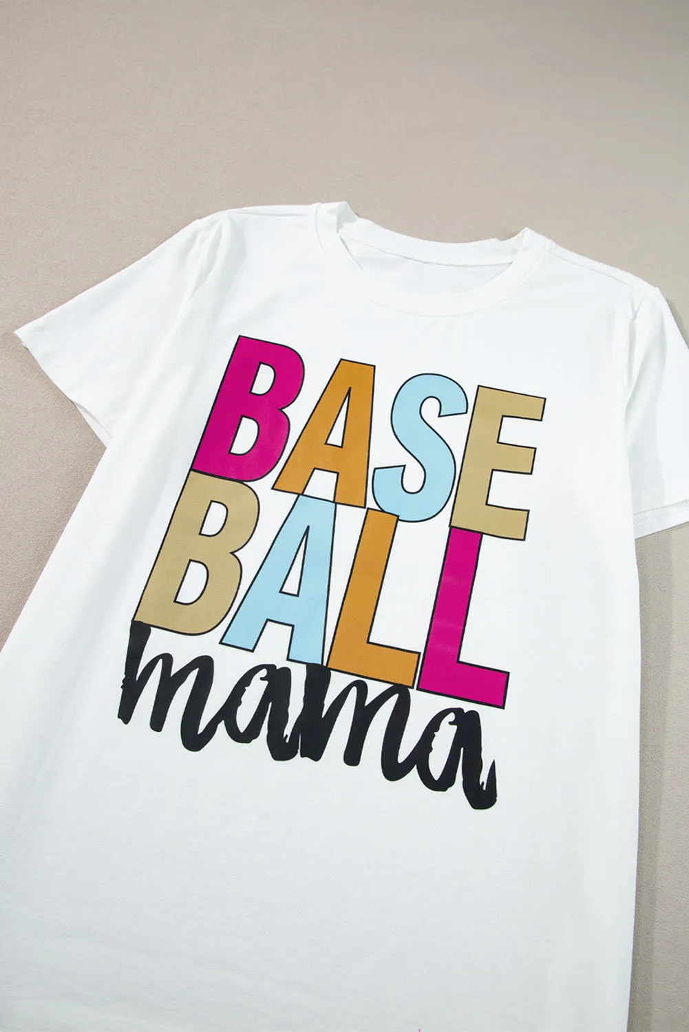 Baseball Mama Multi Color Graphic Tee