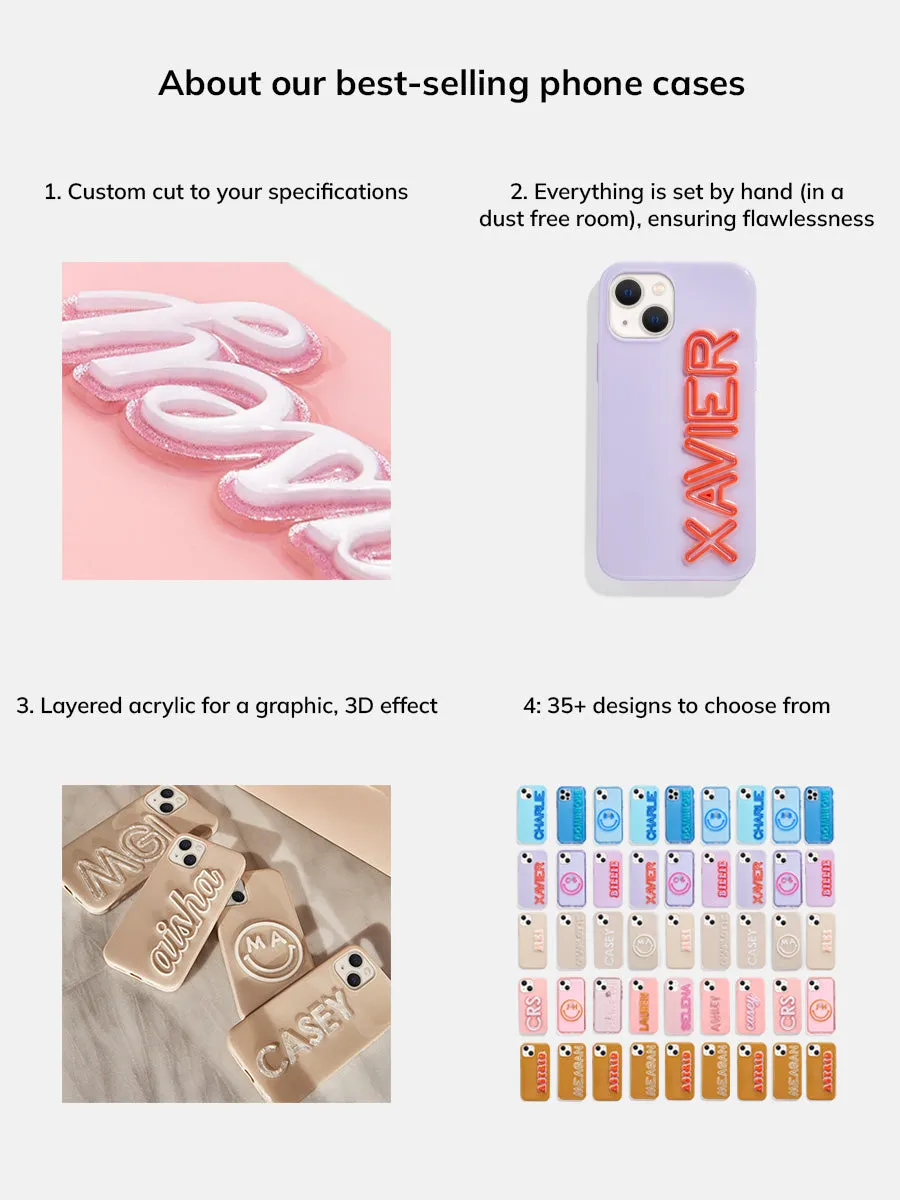 Block Font Custom iPhone Case - Blush/Blush