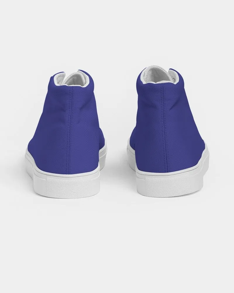 Bright Blue Women's High-top Canvas Sneakers | Women's | Bright Pure Blue | C100M100Y0K0