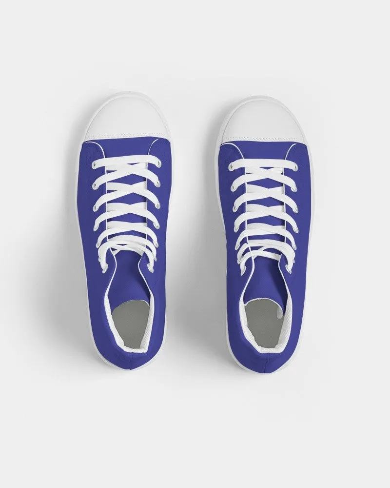 Bright Blue Women's High-top Canvas Sneakers | Women's | Bright Pure Blue | C100M100Y0K0