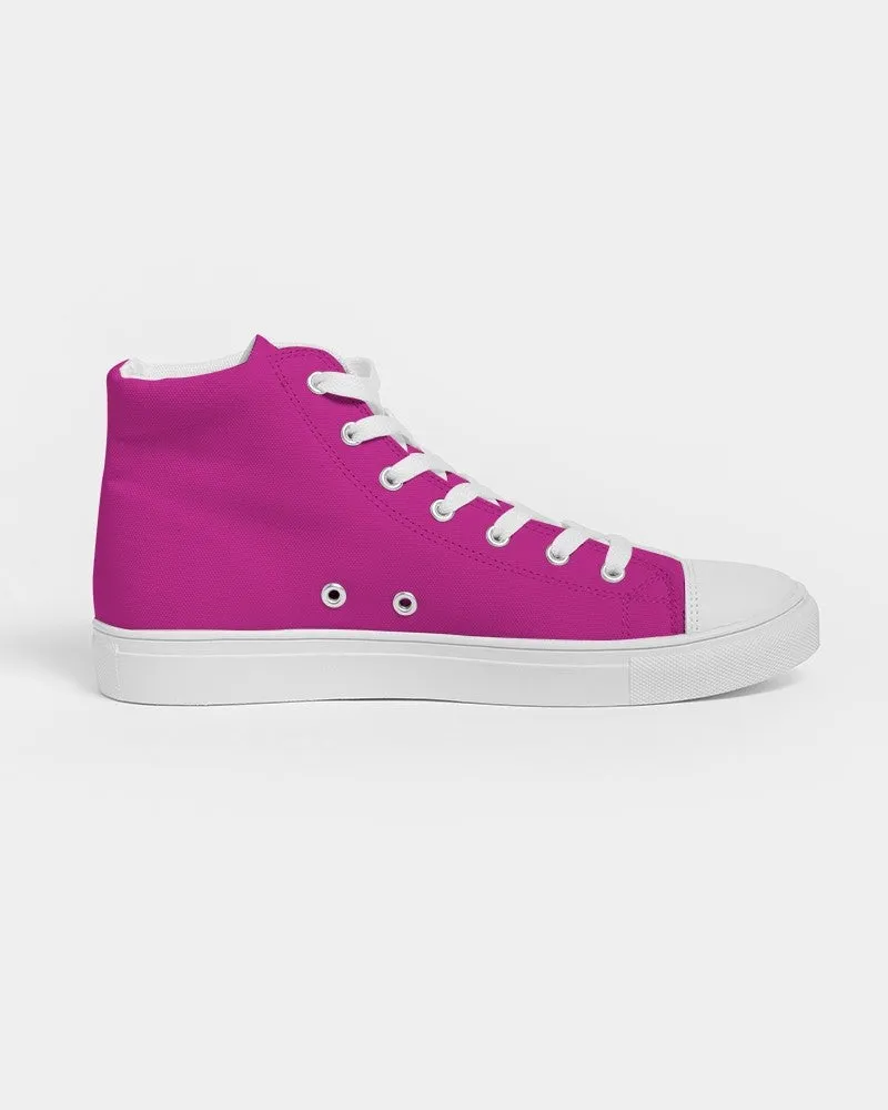 Bright Cool Magenta Women's High-top Canvas Sneakers | Women's | Bright Pure Cool Magenta | C12M100Y0K0