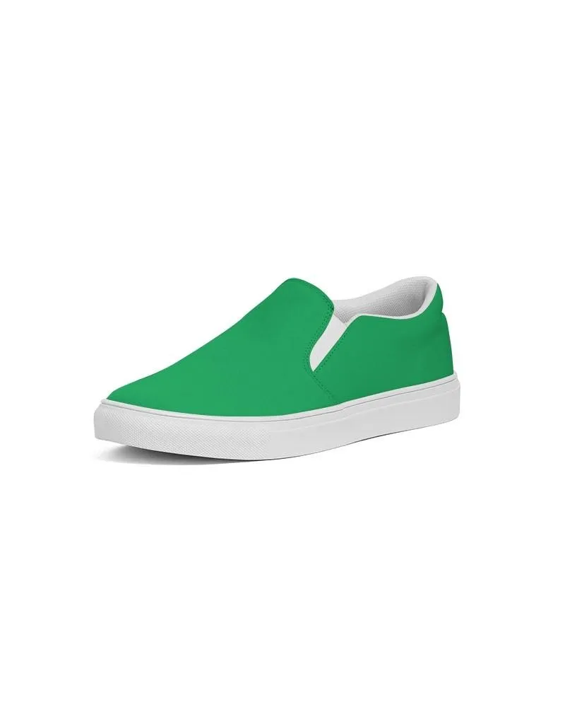 Bright Green Slip-On Canvas Sneakers | Women's | Bright Pure Green | C100M0Y100K0