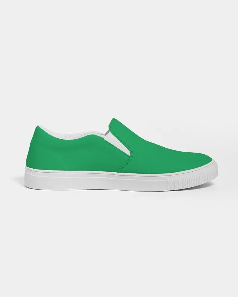 Bright Green Slip-On Canvas Sneakers | Women's | Bright Pure Green | C100M0Y100K0