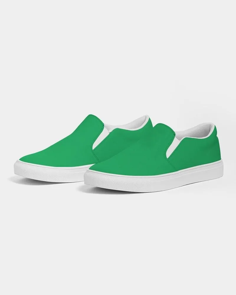 Bright Green Slip-On Canvas Sneakers | Women's | Bright Pure Green | C100M0Y100K0