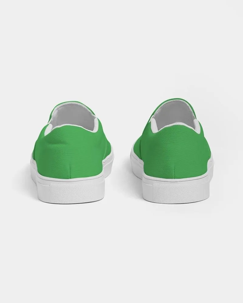 Bright Green Slip-On Canvas Sneakers | Women's | Bright Pure Green | C75M0Y100K0