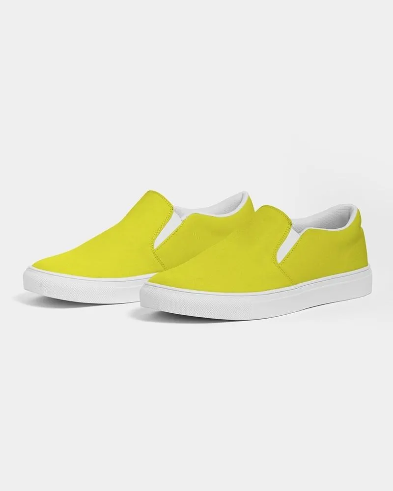 Bright Green Yellow Slip-On Canvas Sneakers | Women's | Bright Pure Green Yellow | C12M0Y100K0