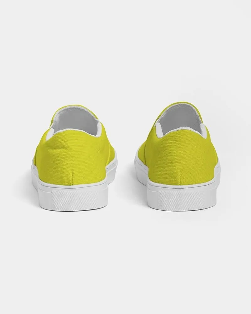 Bright Green Yellow Slip-On Canvas Sneakers | Women's | Bright Pure Green Yellow | C12M0Y100K0