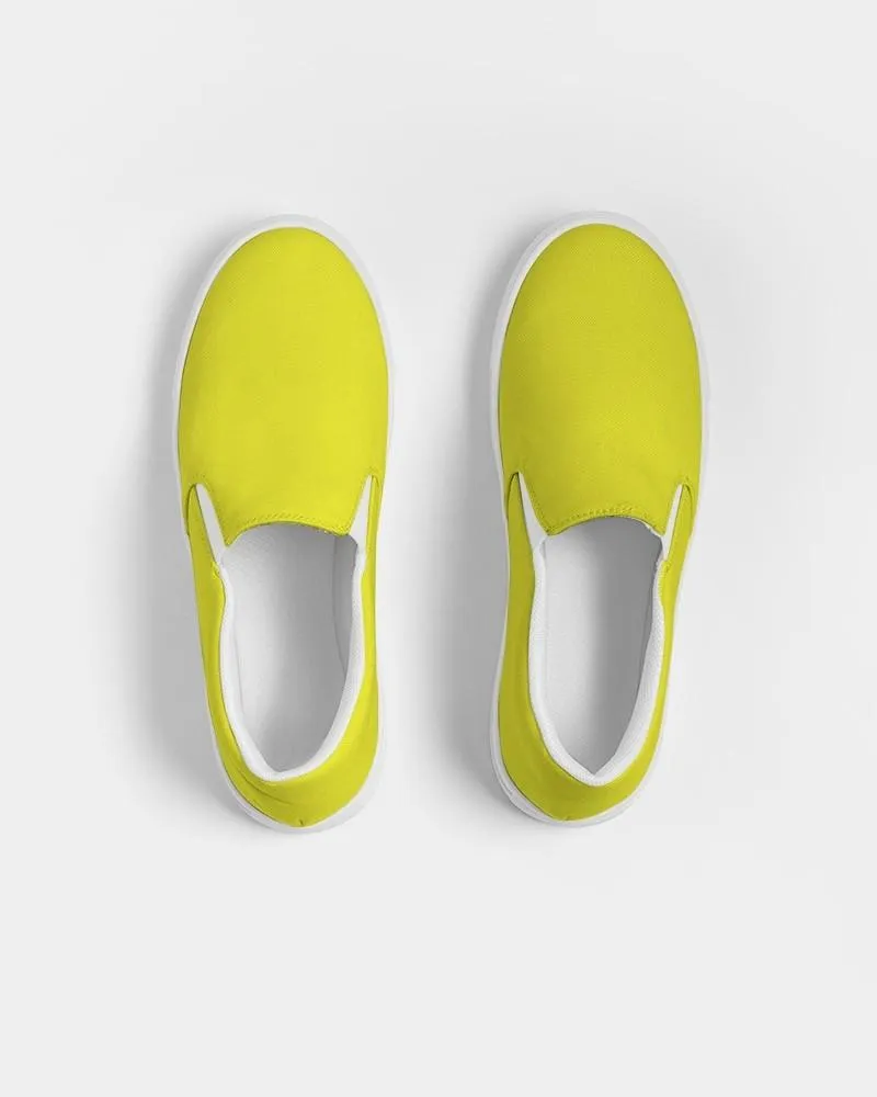 Bright Green Yellow Slip-On Canvas Sneakers | Women's | Bright Pure Green Yellow | C12M0Y100K0