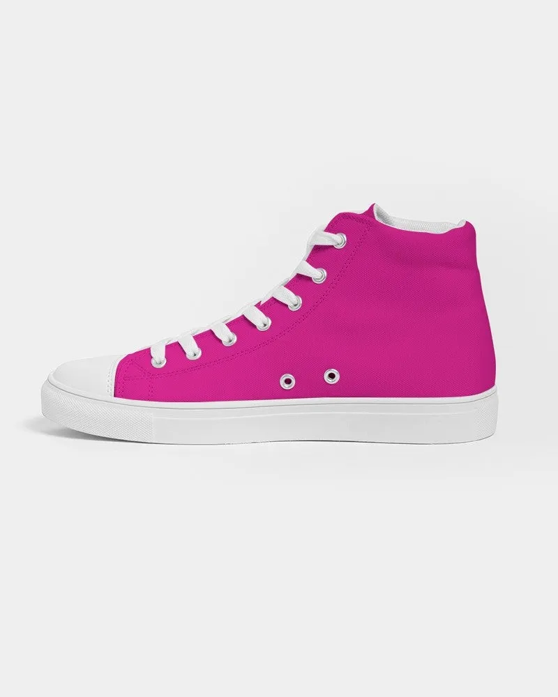 Bright Magenta Men's High-top Canvas Sneakers | Men's | Bright Pure Magenta | C0M100Y0K0