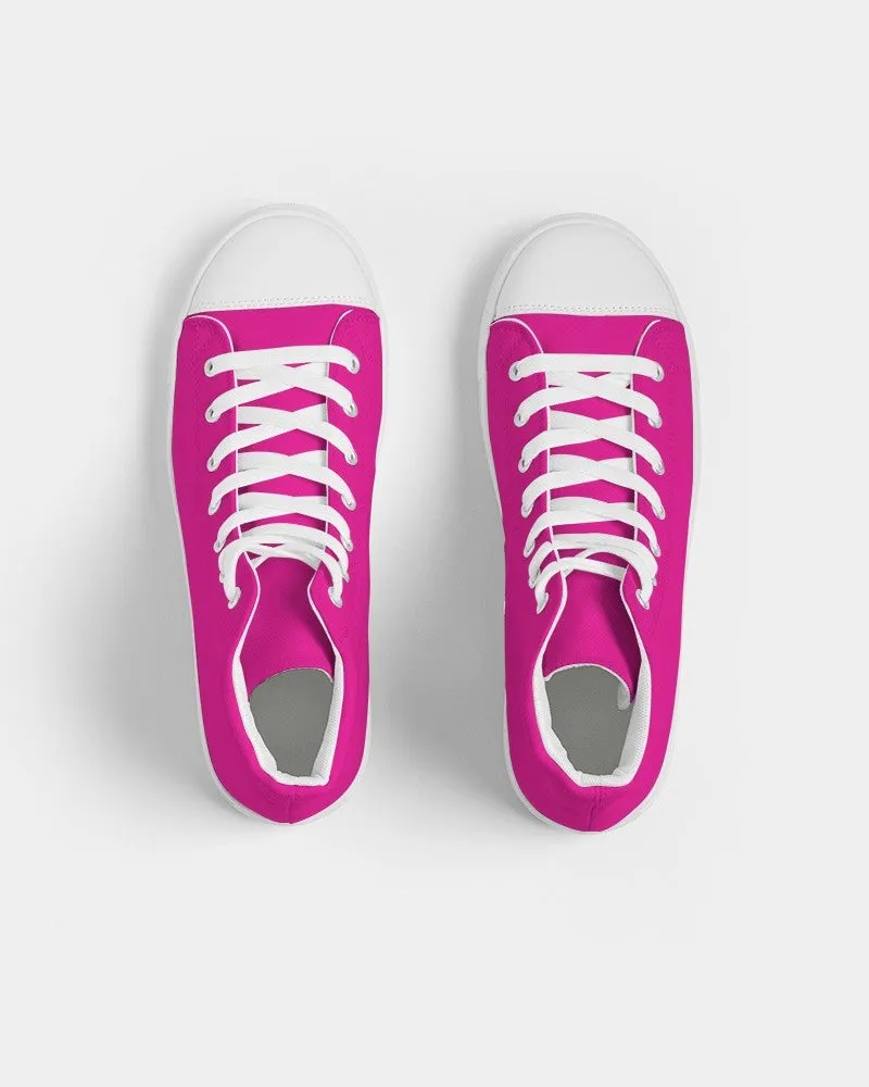 Bright Magenta Men's High-top Canvas Sneakers | Men's | Bright Pure Magenta | C0M100Y0K0