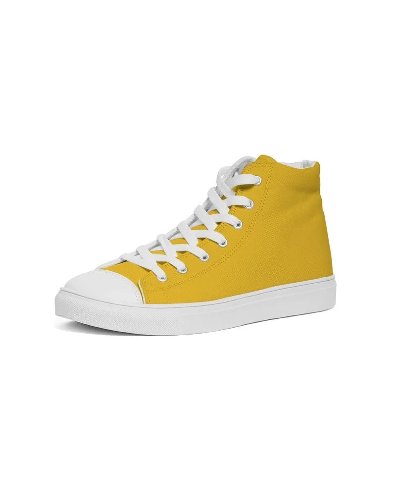 Bright Orange Yellow Men's High-top Canvas Sneakers | Men's | Bright Pure Orange Yellow | C0M25Y100K0