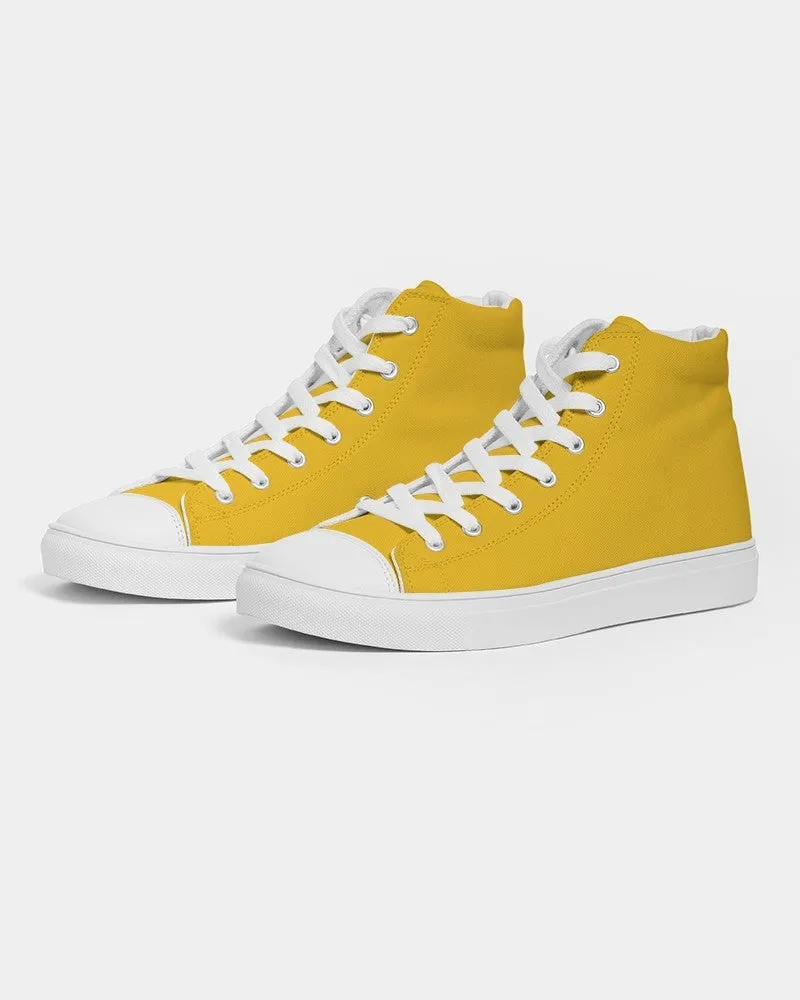 Bright Orange Yellow Men's High-top Canvas Sneakers | Men's | Bright Pure Orange Yellow | C0M25Y100K0