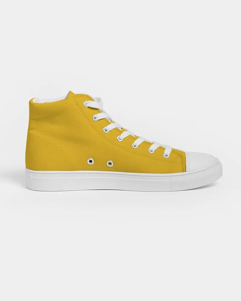 Bright Orange Yellow Men's High-top Canvas Sneakers | Men's | Bright Pure Orange Yellow | C0M25Y100K0