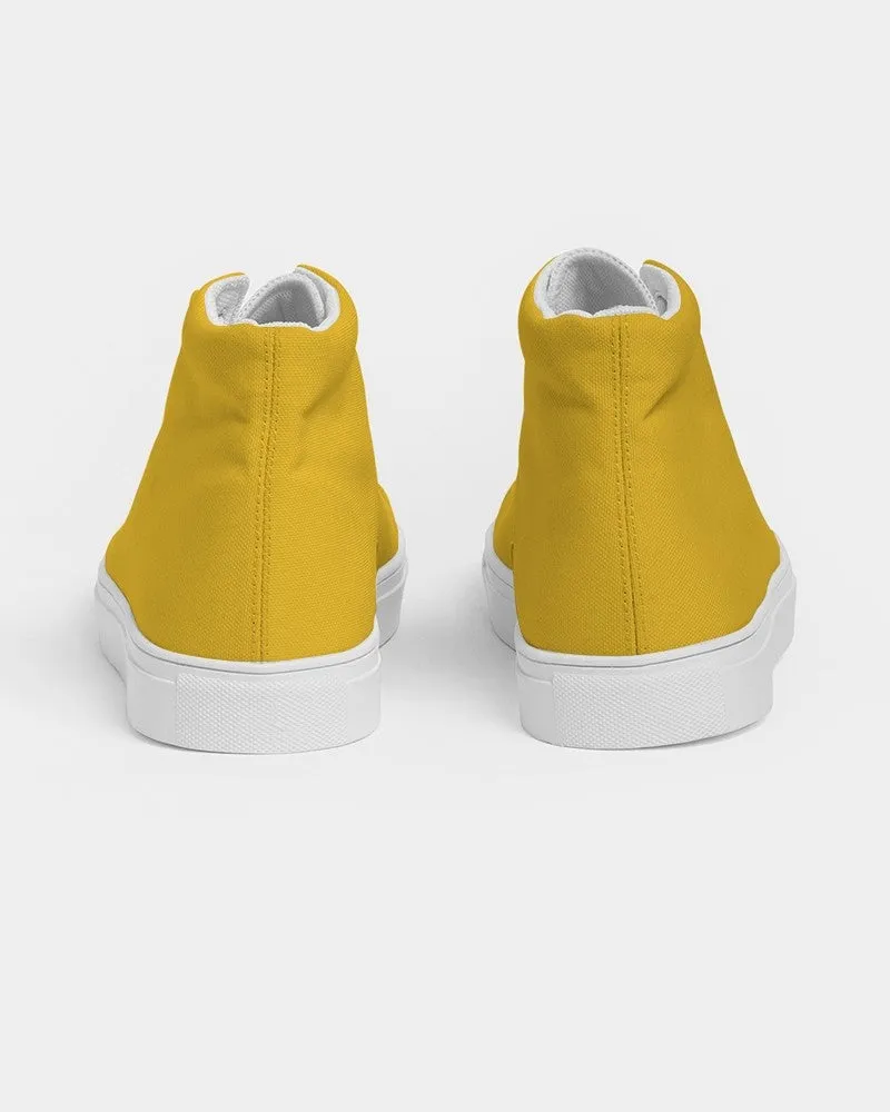 Bright Orange Yellow Men's High-top Canvas Sneakers | Men's | Bright Pure Orange Yellow | C0M25Y100K0