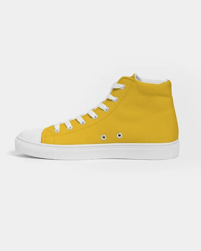 Bright Orange Yellow Men's High-top Canvas Sneakers | Men's | Bright Pure Orange Yellow | C0M25Y100K0