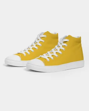 Bright Orange Yellow Men's High-top Canvas Sneakers | Men's | Bright Pure Orange Yellow | C0M25Y100K0