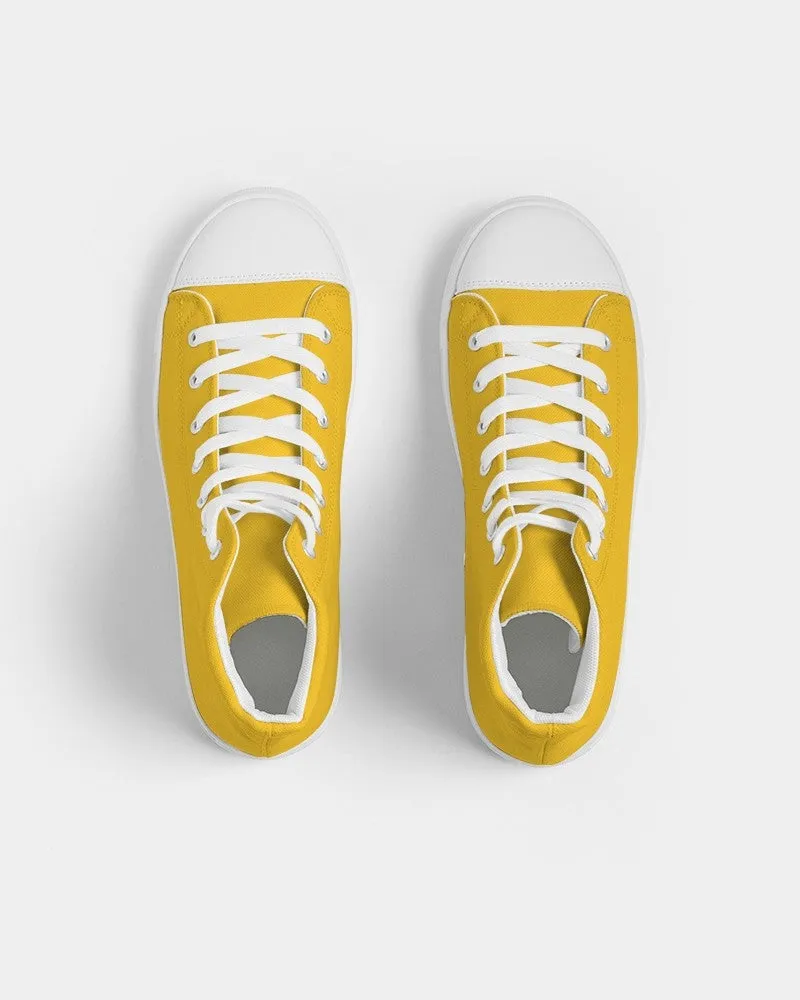 Bright Orange Yellow Men's High-top Canvas Sneakers | Men's | Bright Pure Orange Yellow | C0M25Y100K0