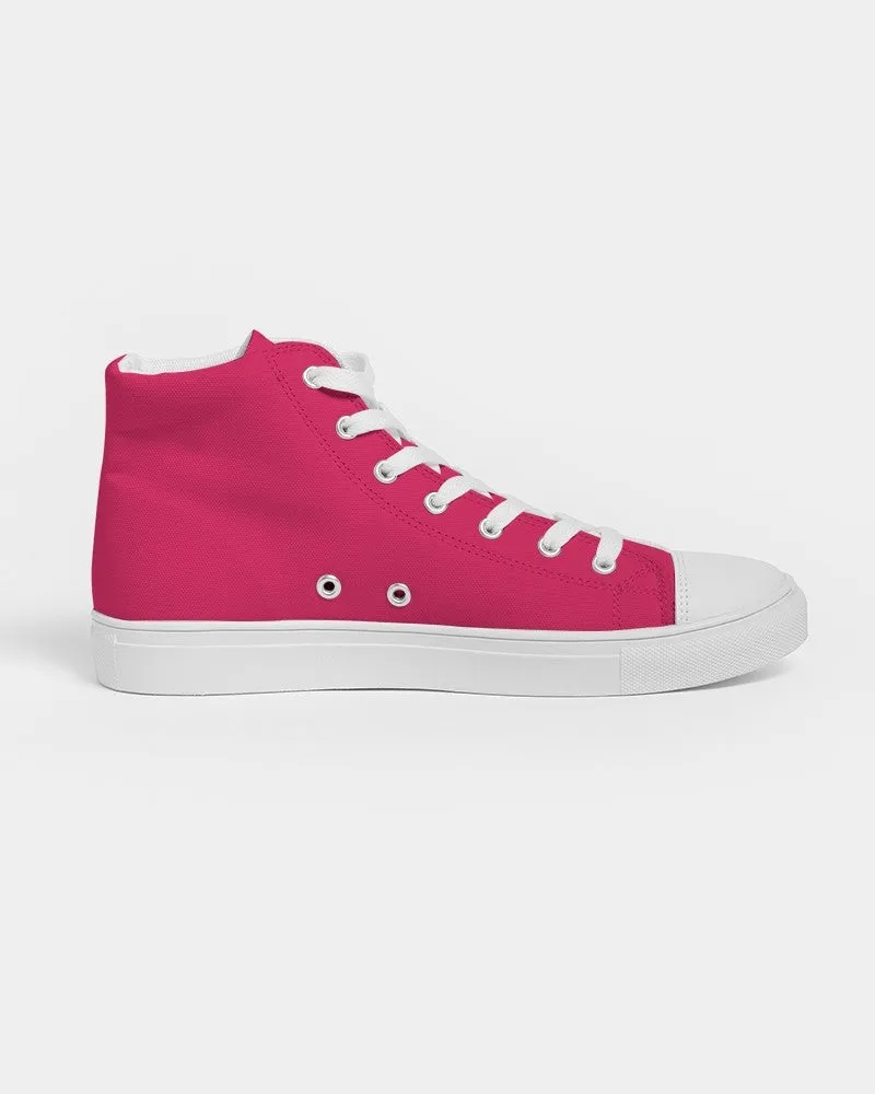 Bright Pink Women's High-top Canvas Sneakers | Women's | Bright Pure Pink | C0M100Y50K0