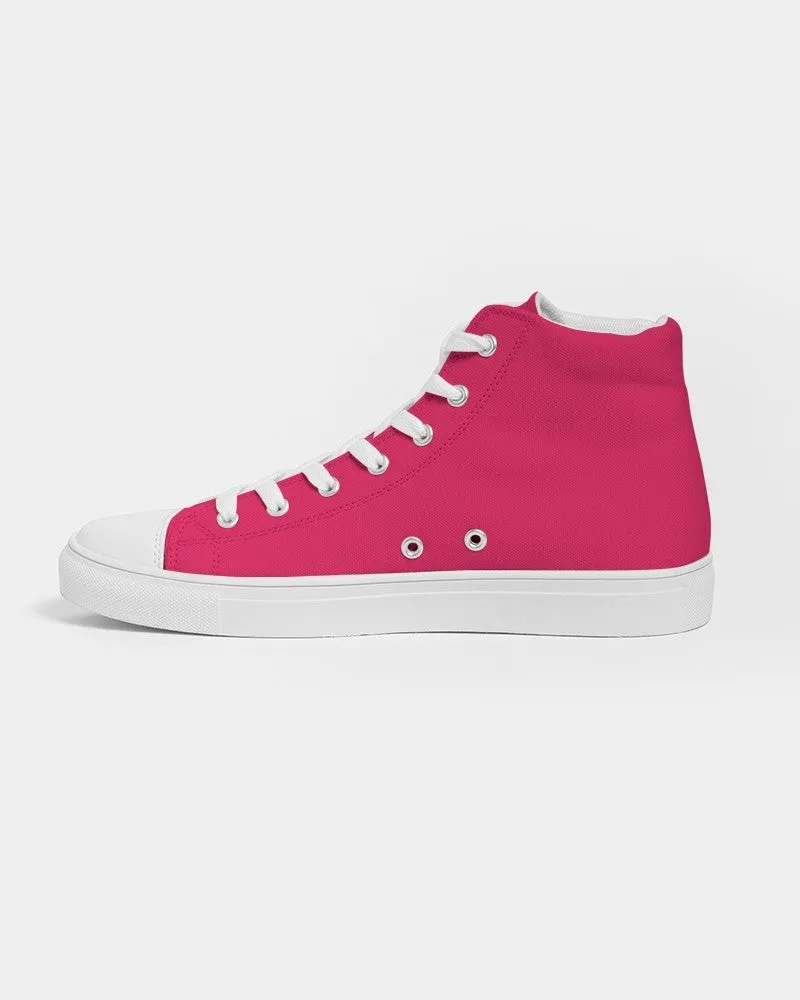 Bright Pink Women's High-top Canvas Sneakers | Women's | Bright Pure Pink | C0M100Y50K0