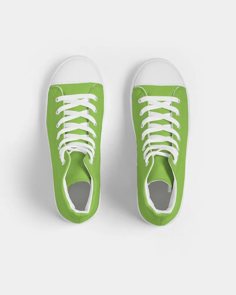 Bright Warm Green Women's High-top Canvas Sneakers | Women's | Bright Pure Warm Green | C50M0Y100K0