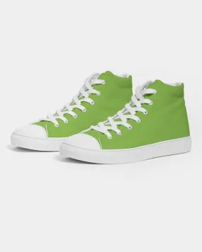 Bright Warm Green Women's High-top Canvas Sneakers | Women's | Bright Pure Warm Green | C50M0Y100K0