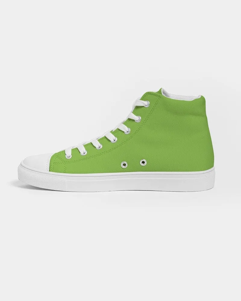 Bright Warm Green Women's High-top Canvas Sneakers | Women's | Bright Pure Warm Green | C50M0Y100K0