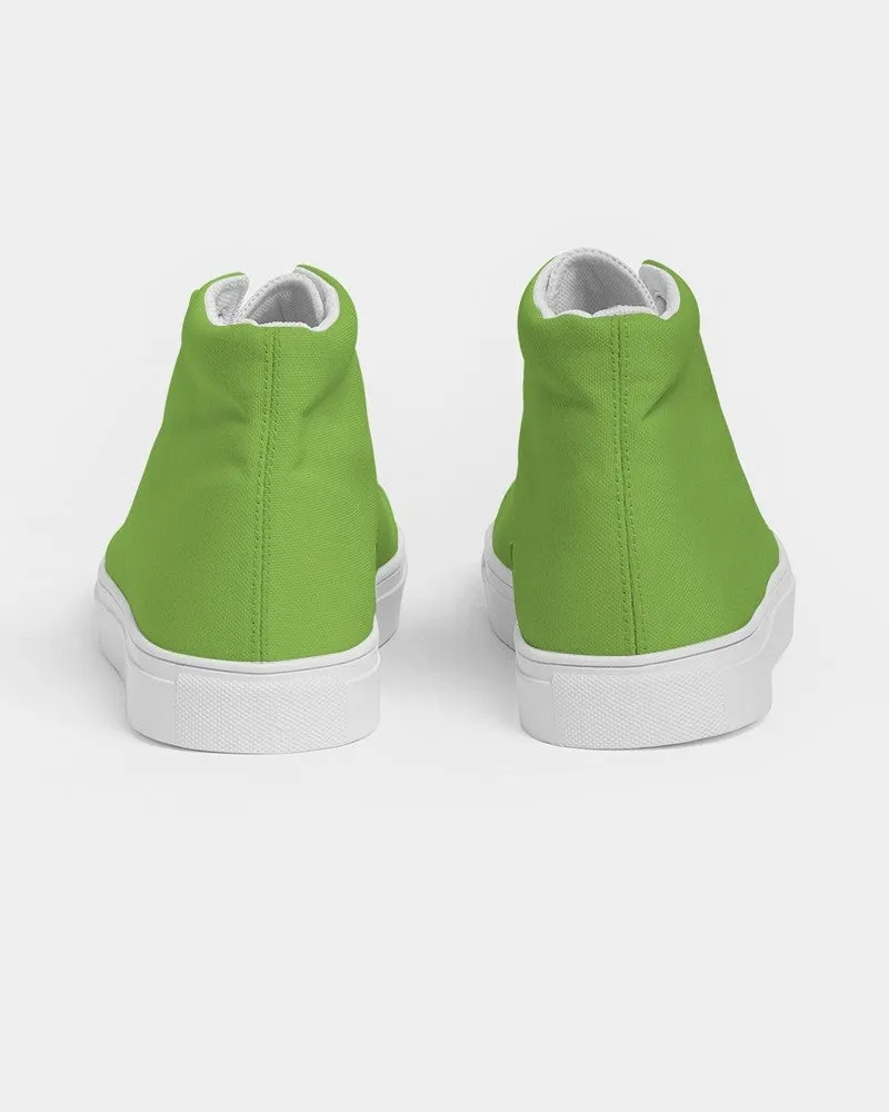 Bright Warm Green Women's High-top Canvas Sneakers | Women's | Bright Pure Warm Green | C50M0Y100K0