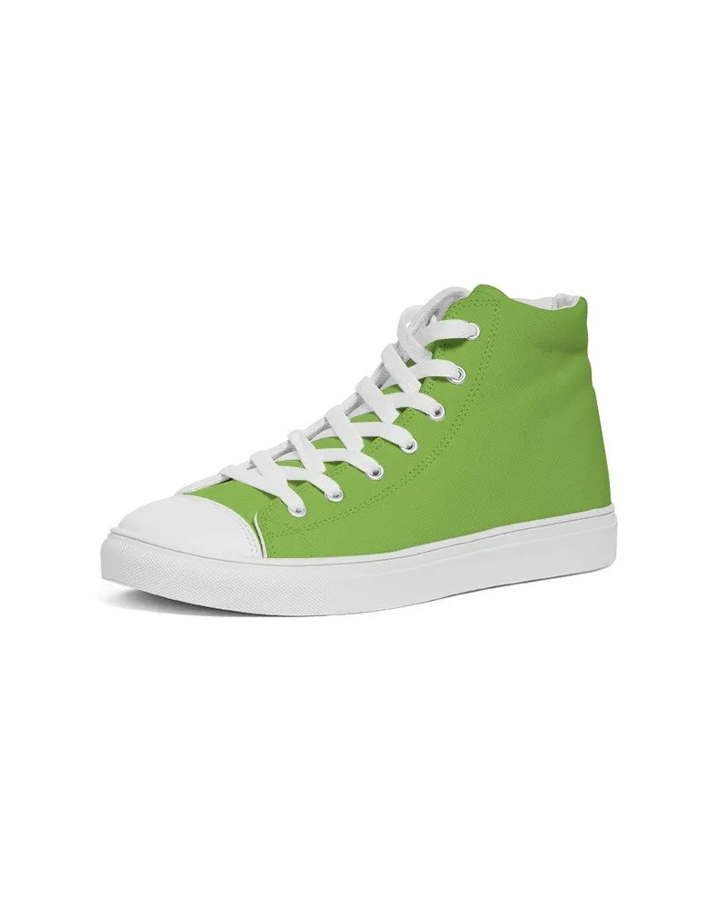 Bright Warm Green Women's High-top Canvas Sneakers | Women's | Bright Pure Warm Green | C50M0Y100K0