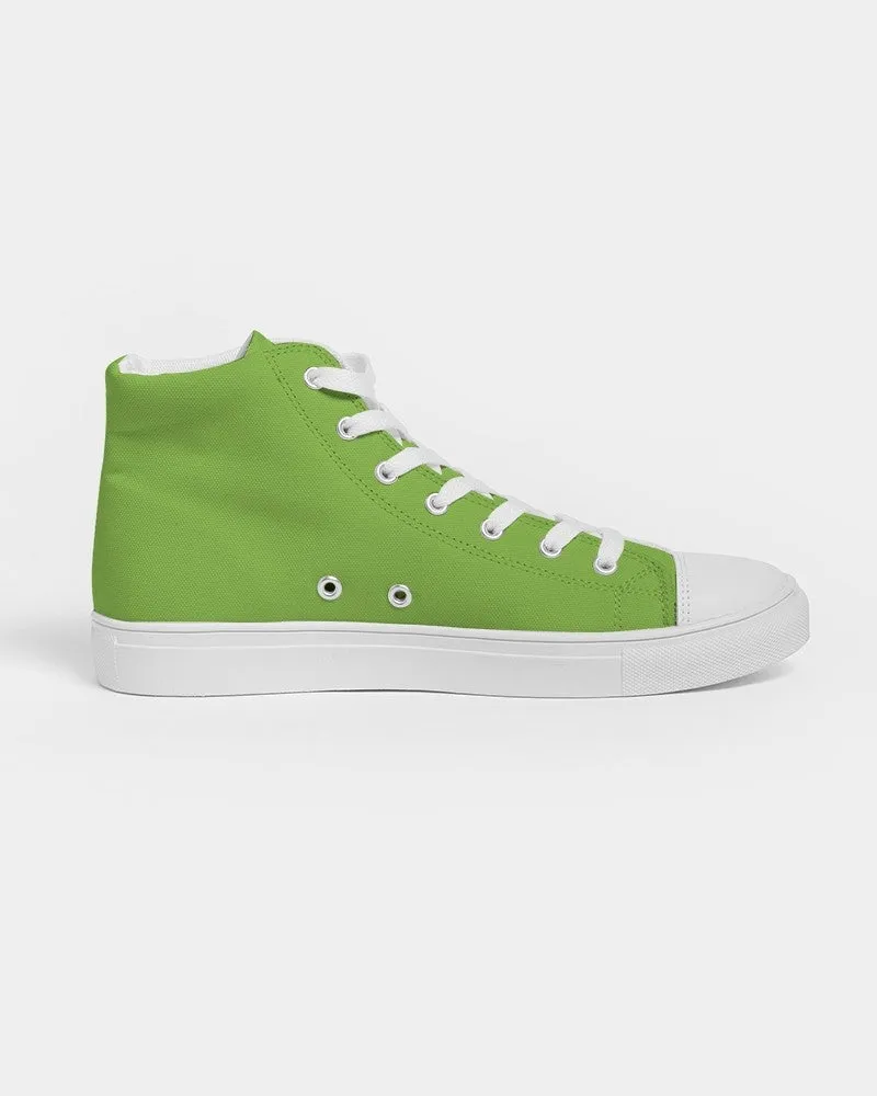 Bright Warm Green Women's High-top Canvas Sneakers | Women's | Bright Pure Warm Green | C50M0Y100K0