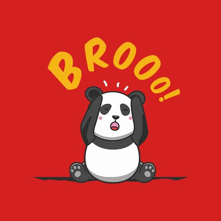 Brooo - Panda (Red) T-Shirt