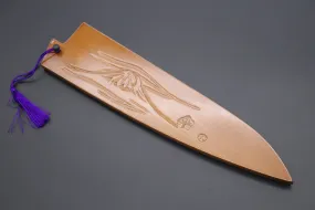 Custom Handmade Carved Wooden Saya for Gyuto 210mm (Mt. Fuji, WS-210-9)