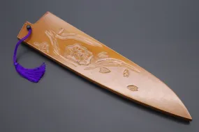 Custom Handmade Carved Wooden Saya for Gyuto 210mm (SAKURA, WS-210-11)