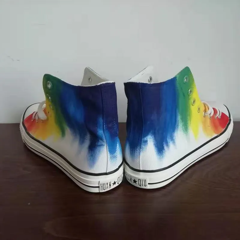 Custom Made Personalised Hand Painted High Top Sneakers Canvas Trainers