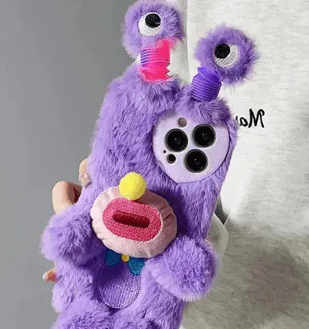 Cute Glowing Lighting Furry Monster Case (For iPhones)