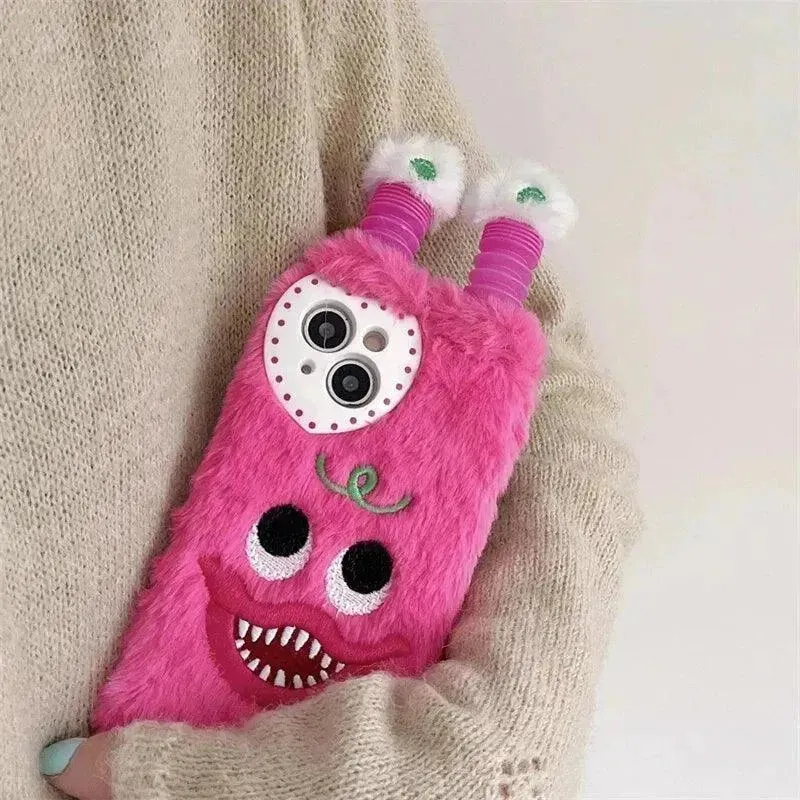 Cute Glowing Lighting Furry Monster Case (For iPhones)