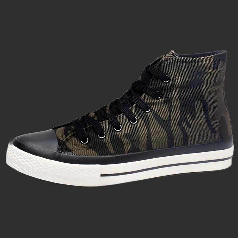 DAPPER STREET SUPPLY CO. - Urban High-top Camouflage Canvas Sneakers