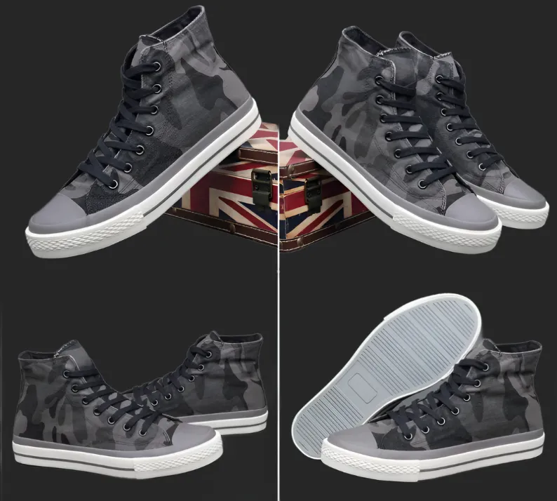 DAPPER STREET SUPPLY CO. - Urban High-top Camouflage Canvas Sneakers