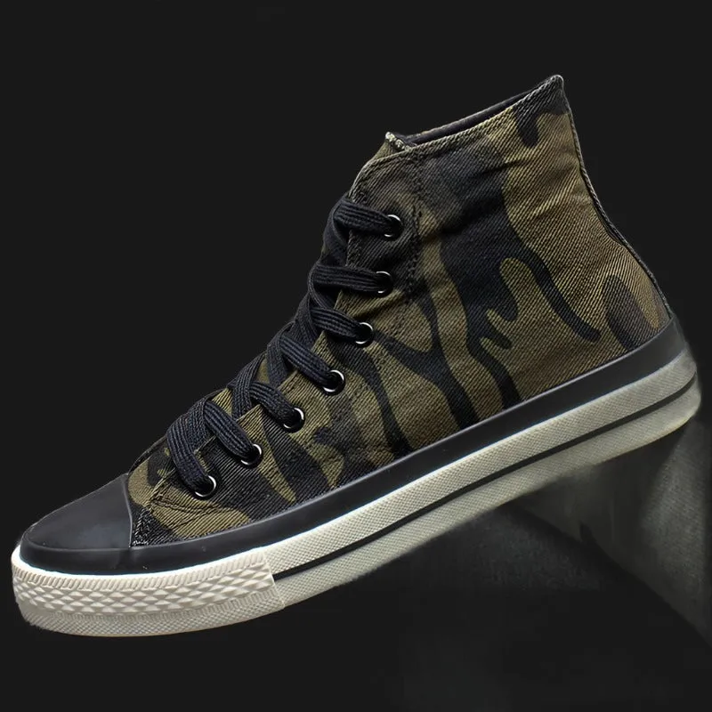 DAPPER STREET SUPPLY CO. - Urban High-top Camouflage Canvas Sneakers