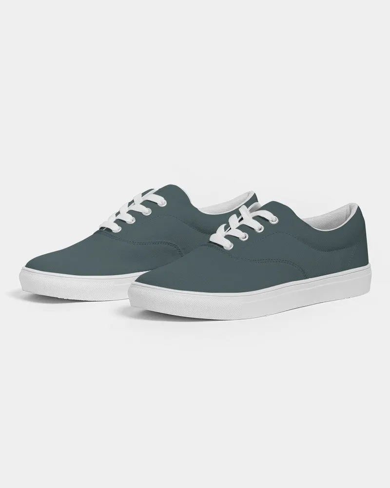 Dark Blue Cool Green Men's Canvas Sneakers | Men's | Dark Pale Pastel Blue Cool Green | C30M0Y15K80