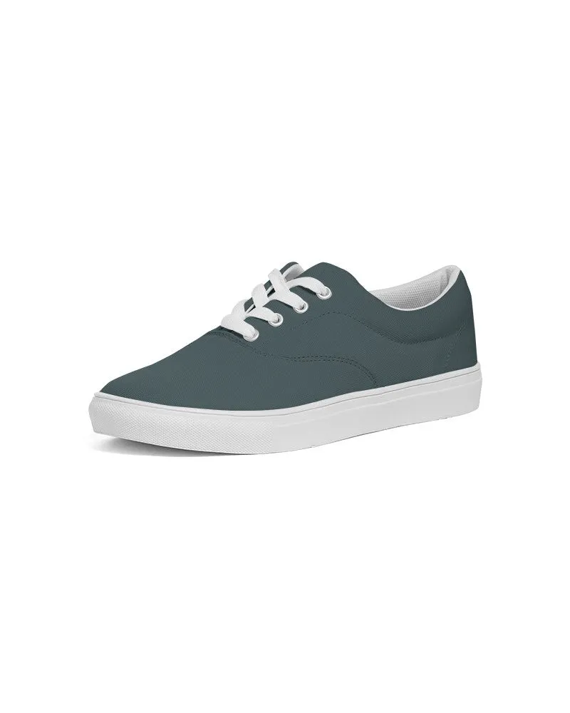 Dark Blue Cool Green Men's Canvas Sneakers | Men's | Dark Pale Pastel Blue Cool Green | C30M0Y15K80