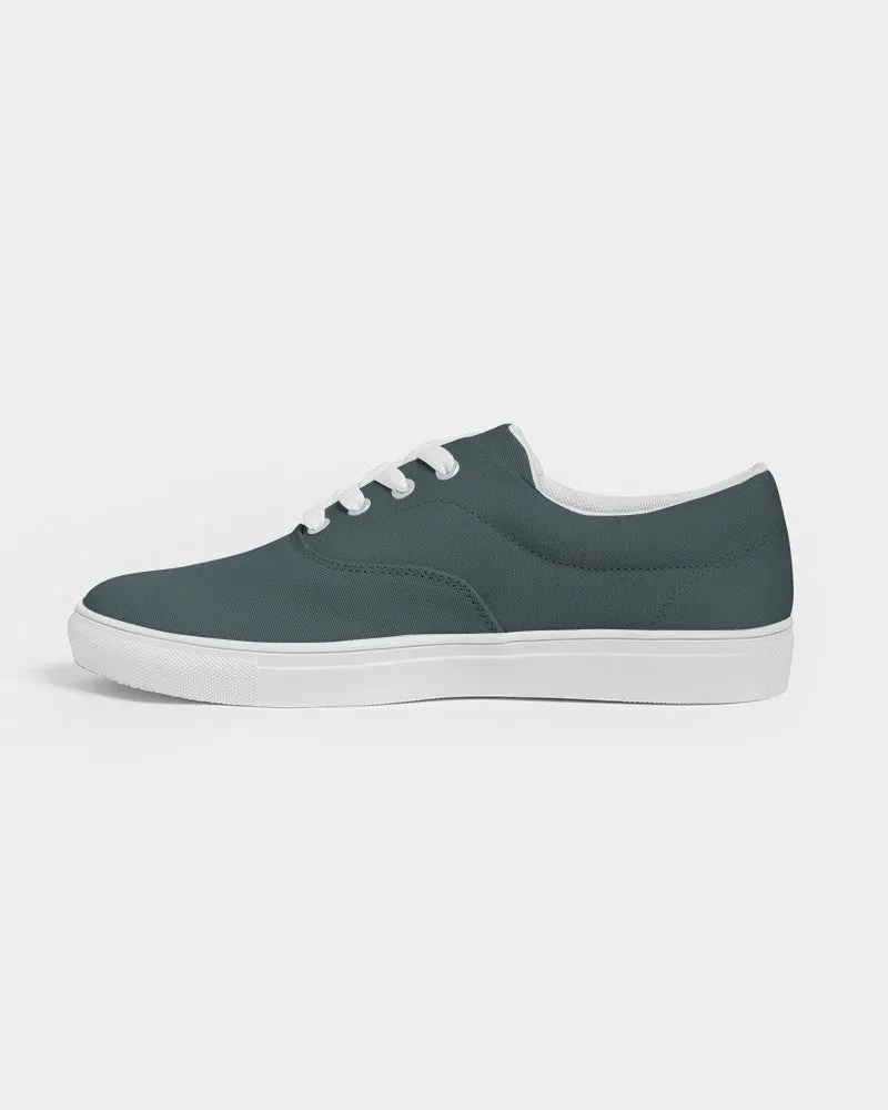 Dark Blue Cool Green Men's Canvas Sneakers | Men's | Dark Pale Pastel Blue Cool Green | C30M0Y15K80