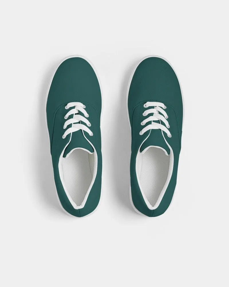 Dark Blue Cool Green Men's Canvas Sneakers | Men's | Dark Pastel Blue Cool Green | C60M0Y30K80